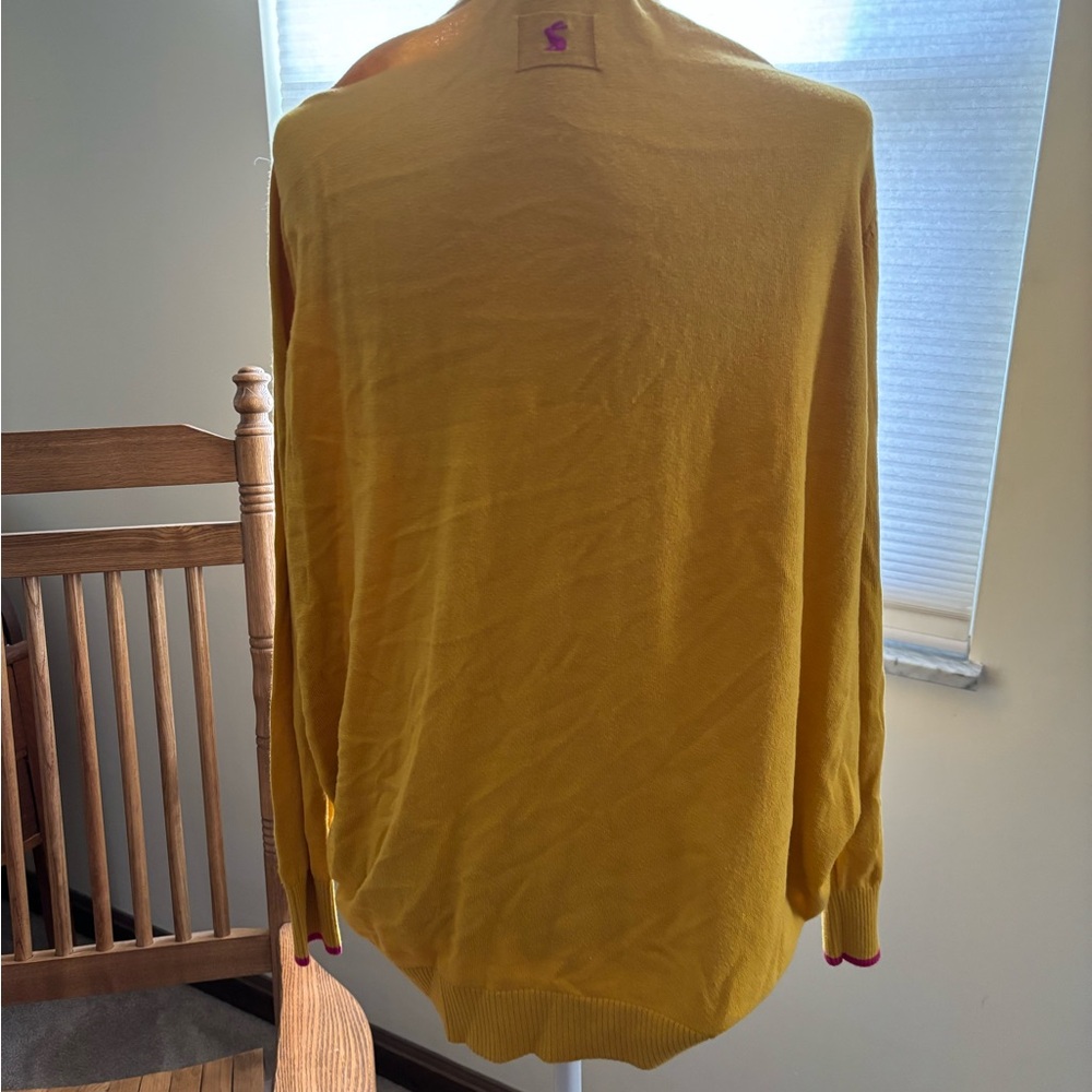 Joules Mustard Yellow Sweater with Dog Design - Picture 9 of 12